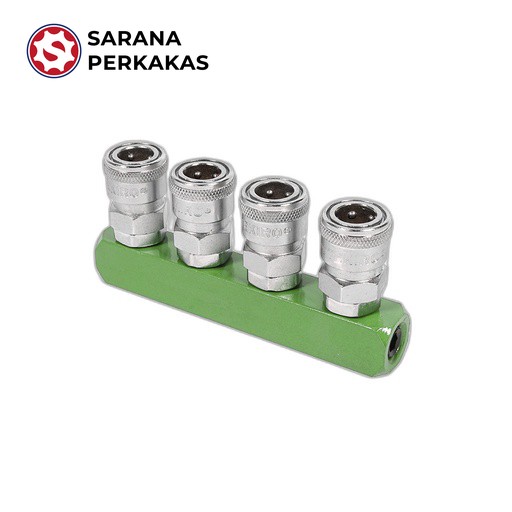 TEKIRO Air Quick Coupler 4 Way Coupler Angin Cabang 4