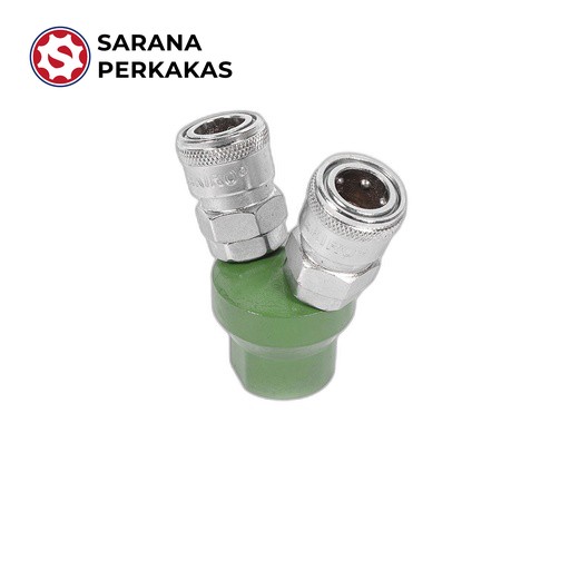 TEKIRO Air Quick Coupler 2 Way Coupler Angin Cabang 2