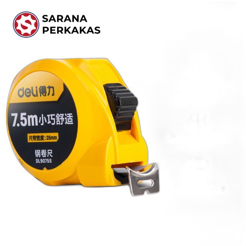 Deli Measuring Tape / Meteran Panjang 7.5M Dengan Clipper DL9075S (6 PCS)
