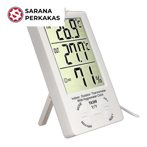 Generic Termometer Digital LCD TA-298 dengan Hygrometer dan Jam