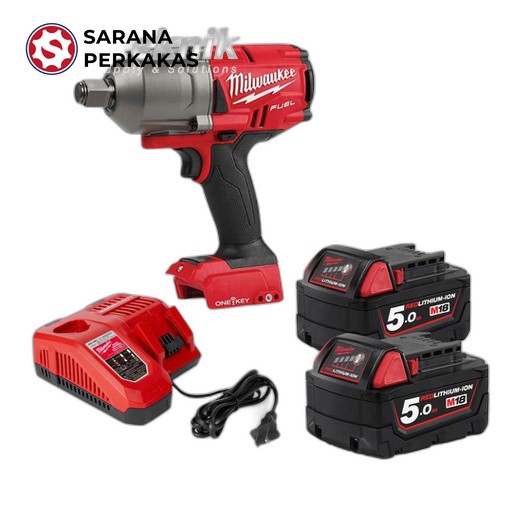 MILWAUKEE FUEL 3/4 INCH HIGH TORQUE IMPACT WRENCH SET 2 BATTERY AND CHARGER