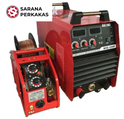 RHINO IDC IGBT INVERTER ARC WELDER/MESIN TRAFO LAS MIG-350F (3PH - RED)