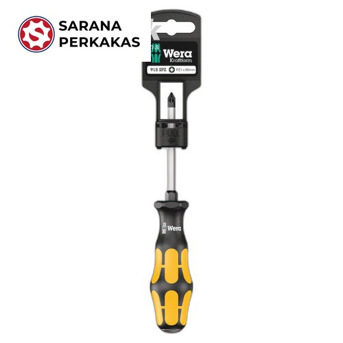 Wera Screwdriver for Pozidriv screws 918 SPZ PZ 1 x 80 mm Hang-Tag