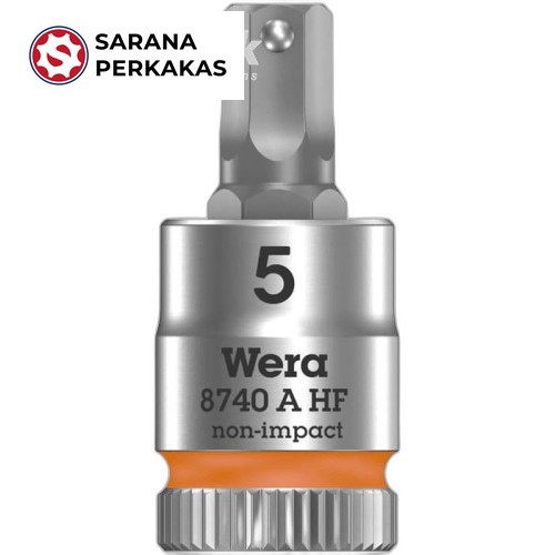 Wera Bit Socket 1/4 Inch Hex-Plus 5.0 x 28 mm 05003335001 Zyklop In-Hex