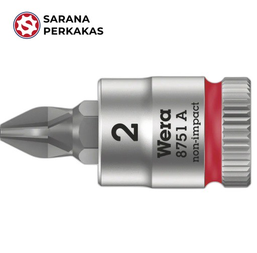 Wera Zyklop bit socket with 1/4 Inch drive 8751 A PH 2 x 28 mm
