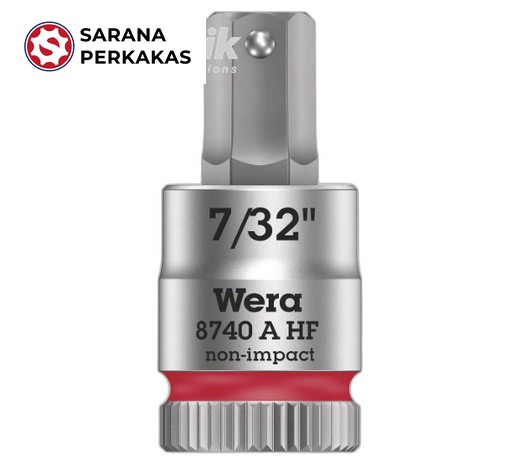 Wera Zyklop bit socket with 1/4 Inch drive holding function 8740 A HF Hex-Plus 7/32 Inch x 28 mm